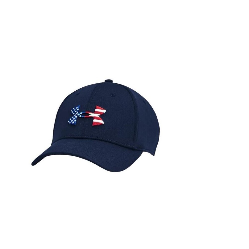 Under Armour UA Freedom Hat Men L/XL Blue Baseball Golf Cap Flex Fit Stretch
